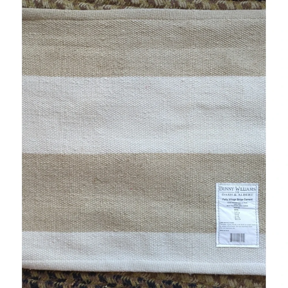 Bunny Williams Dash &‎ Albert Handwoven Sample Rug Pet UV Falls Village Cement